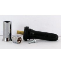 22008 TPMS Rubber Replacement Snap-In Valve With Chrome Sleeve And Cap 