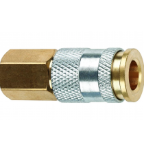 C90 1/4in. FNPT Hi-Flo/HLVP Coupler - Brass