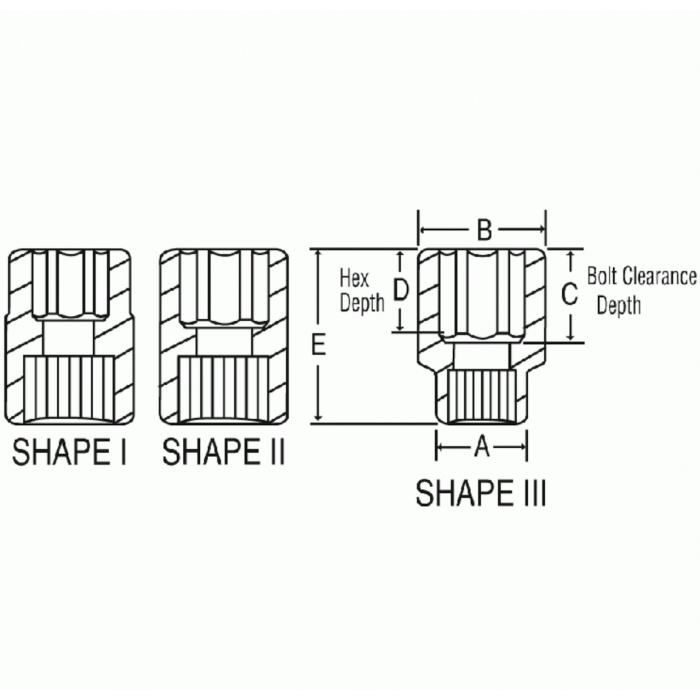 5030M No. 5 Spline Drive x 30mm Standard Length Impact Socket