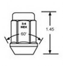 1906 12mm x 1.25 Bulge Nut 3/4 Hex Qty:1