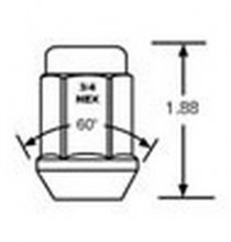 1906L 12mm x 1.25 Bulge Nut Long 3/4 Qty:1