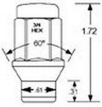 7807 12mm x 1.50 ET Bulge Nut 3/4 Qty:1