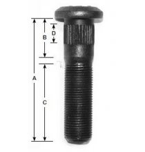 425 Serrated Stud Left Hand 3/4in. - 16 Thread 3-1/8in. Length