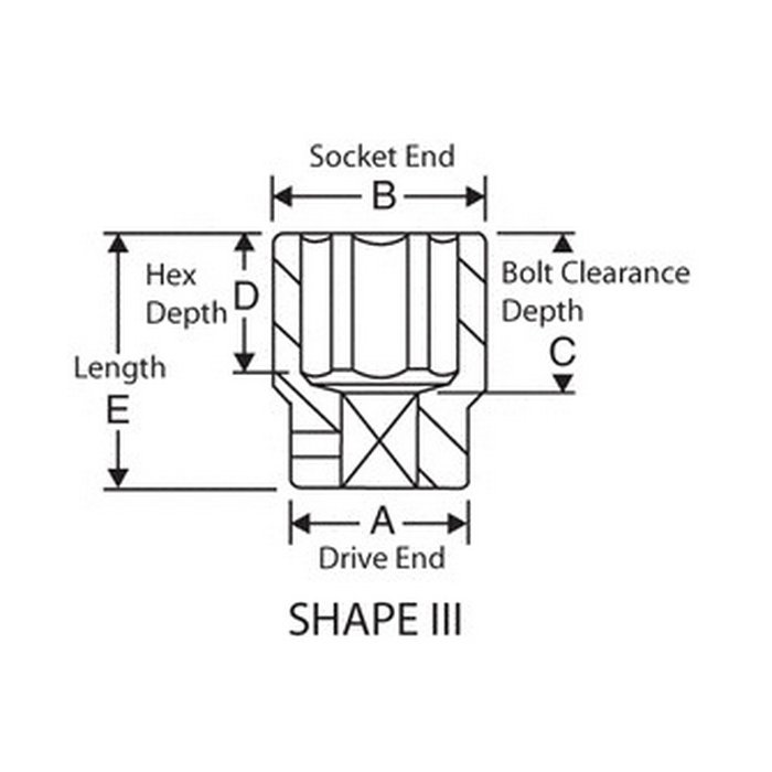 2028M 1/2in. Drive x 28mm Standard Length Metric Impact Socket