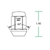 1704 Acorn 2-Piece Bulge Style - 3/16in. Hex - Diagram